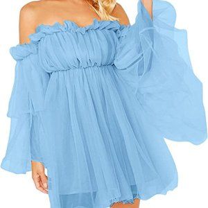 Taylor Swift Eras Tour Tulle Dress in Light Blue Size Large